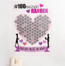 Plakat ze zdrapką dla par #100naszychRANDEK 50/70CM