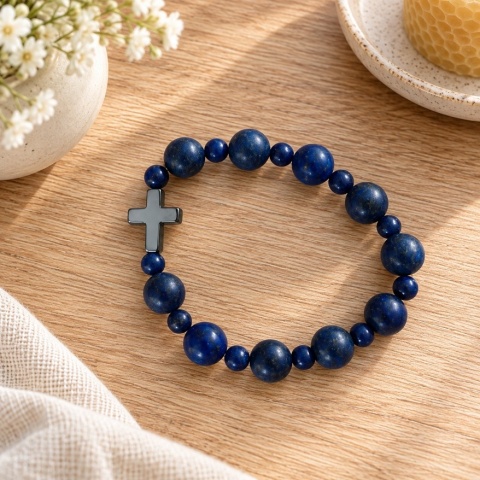 Różaniec na rękę - damski - lapis lazuli