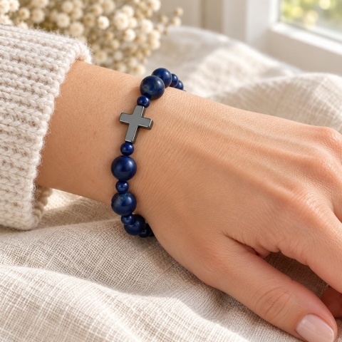 Różaniec na rękę - damski - lapis lazuli