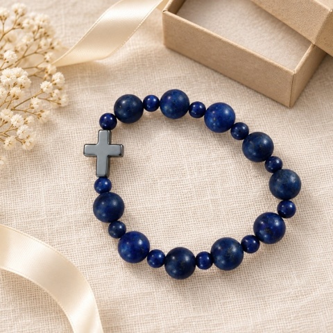 Różaniec na rękę - damski - lapis lazuli